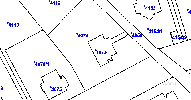 Parcela st. 4073 v KÚ Smíchov, Katastrální mapa
