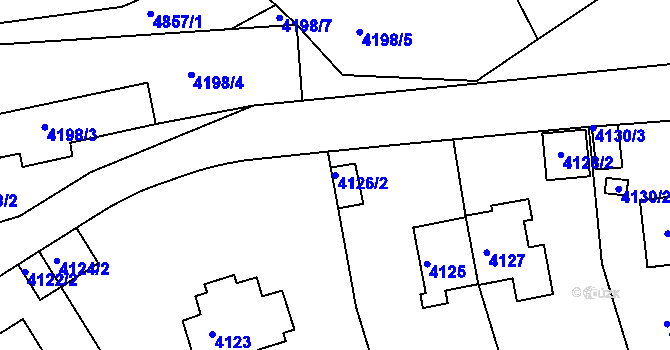 Parcela st. 4126/2 v KÚ Smíchov, Katastrální mapa