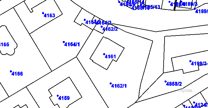 Parcela st. 4161 v KÚ Smíchov, Katastrální mapa