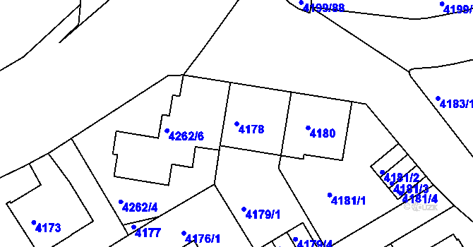 Parcela st. 4178 v KÚ Smíchov, Katastrální mapa