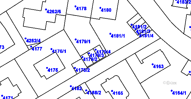 Parcela st. 4179/4 v KÚ Smíchov, Katastrální mapa