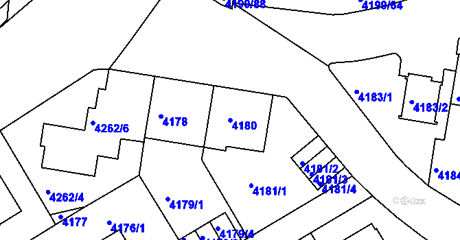 Parcela st. 4180 v KÚ Smíchov, Katastrální mapa