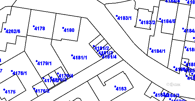 Parcela st. 4181/3 v KÚ Smíchov, Katastrální mapa