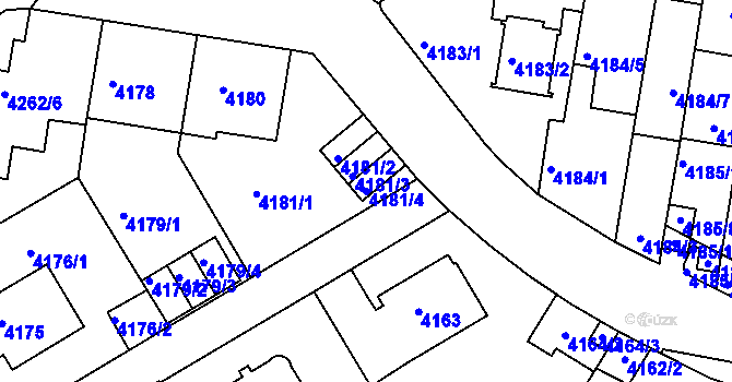 Parcela st. 4181/4 v KÚ Smíchov, Katastrální mapa