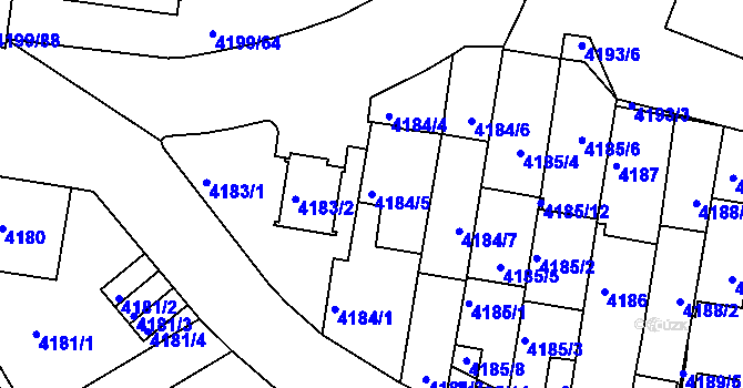 Parcela st. 4184/5 v KÚ Smíchov, Katastrální mapa