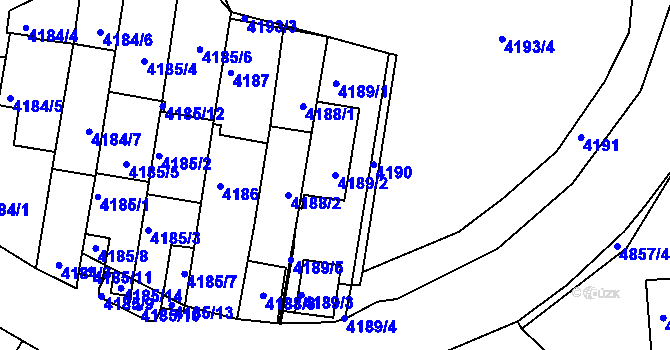 Parcela st. 4189/2 v KÚ Smíchov, Katastrální mapa