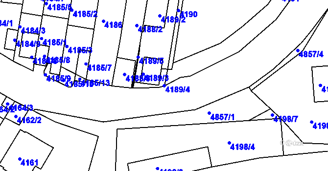 Parcela st. 4189/4 v KÚ Smíchov, Katastrální mapa