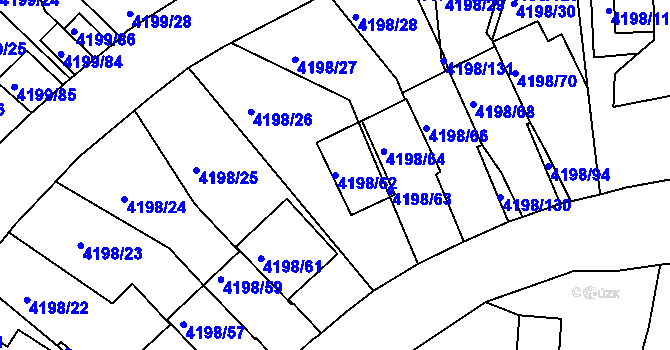 Parcela st. 4198/62 v KÚ Smíchov, Katastrální mapa