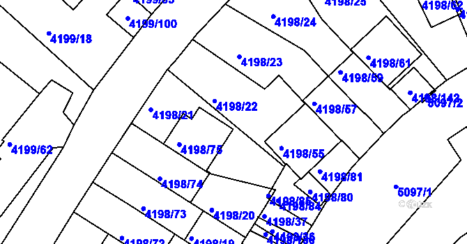 Parcela st. 4198/82 v KÚ Smíchov, Katastrální mapa
