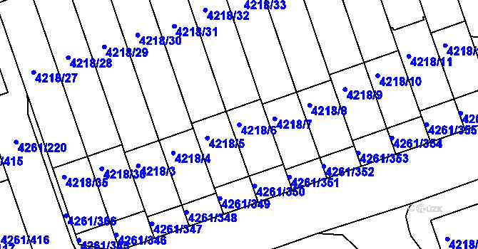 Parcela st. 4218/6 v KÚ Smíchov, Katastrální mapa