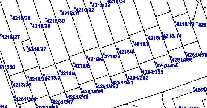 Parcela st. 4218/7 v KÚ Smíchov, Katastrální mapa