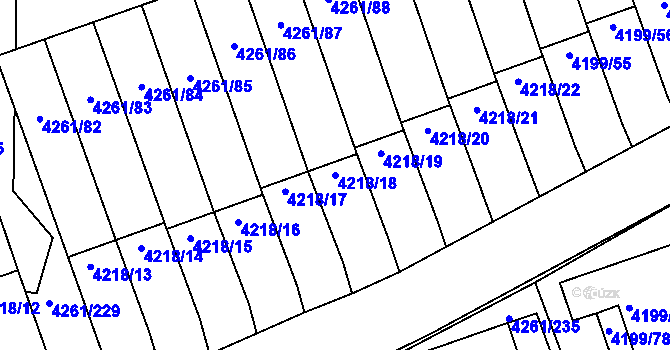 Parcela st. 4218/18 v KÚ Smíchov, Katastrální mapa