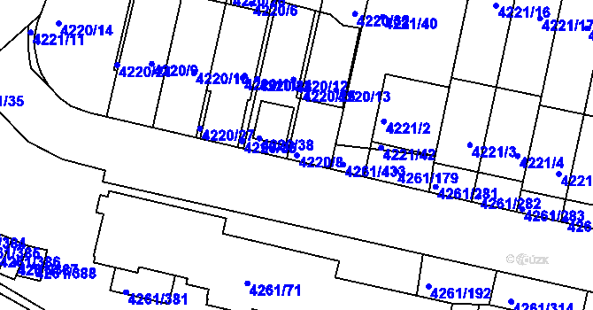 Parcela st. 4220/8 v KÚ Smíchov, Katastrální mapa