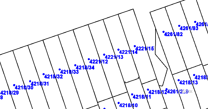 Parcela st. 4221/13 v KÚ Smíchov, Katastrální mapa