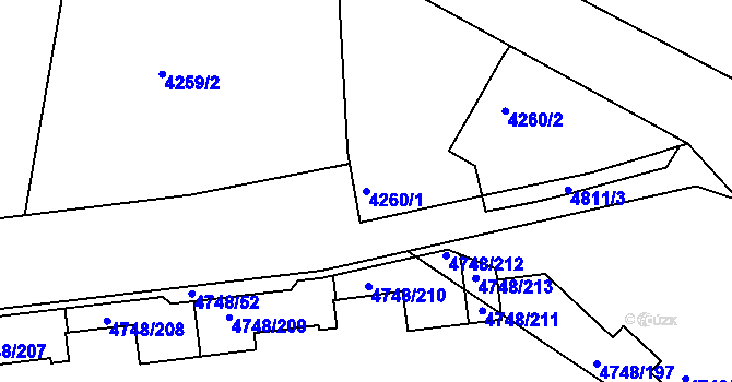 Parcela st. 4260/1 v KÚ Smíchov, Katastrální mapa