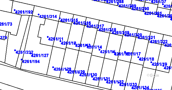 Parcela st. 4261/14 v KÚ Smíchov, Katastrální mapa