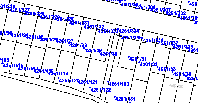Parcela st. 4261/30 v KÚ Smíchov, Katastrální mapa
