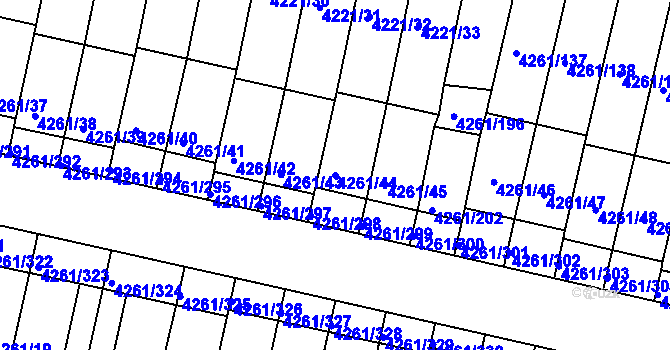 Parcela st. 4261/44 v KÚ Smíchov, Katastrální mapa