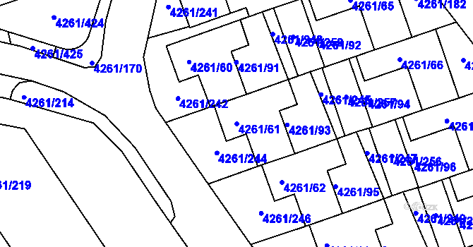 Parcela st. 4261/61 v KÚ Smíchov, Katastrální mapa