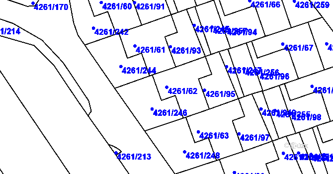 Parcela st. 4261/62 v KÚ Smíchov, Katastrální mapa