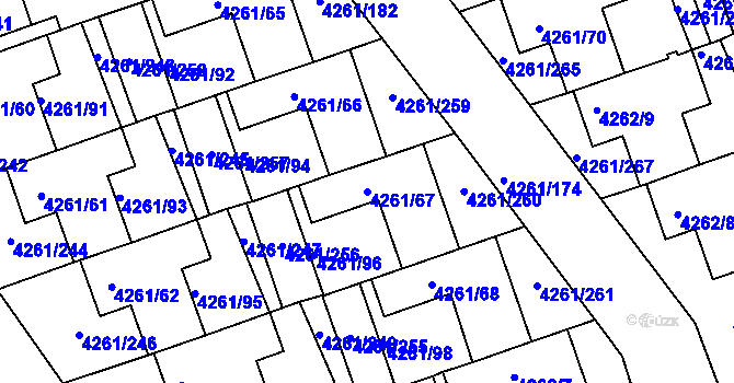 Parcela st. 4261/67 v KÚ Smíchov, Katastrální mapa