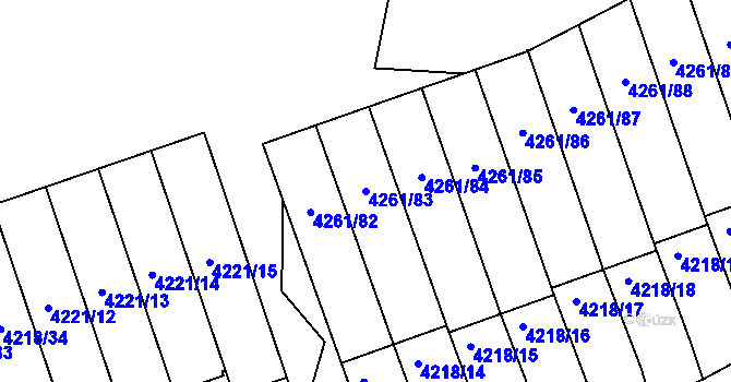 Parcela st. 4261/83 v KÚ Smíchov, Katastrální mapa