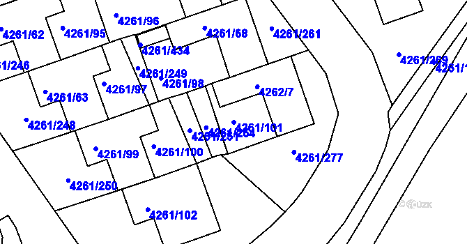 Parcela st. 4261/101 v KÚ Smíchov, Katastrální mapa