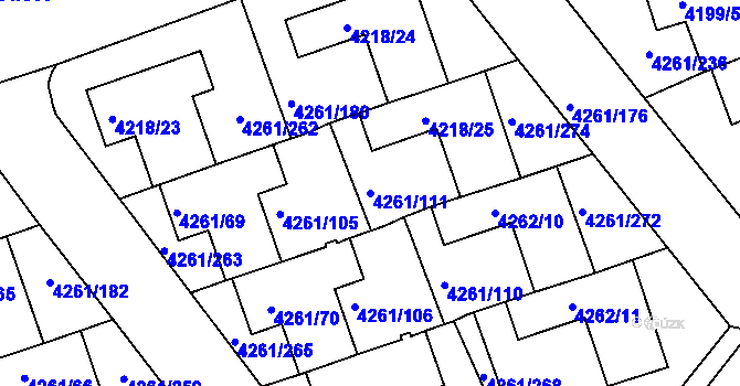 Parcela st. 4261/111 v KÚ Smíchov, Katastrální mapa