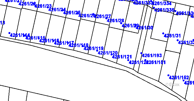 Parcela st. 4261/120 v KÚ Smíchov, Katastrální mapa