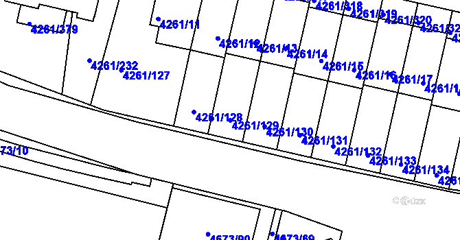 Parcela st. 4261/129 v KÚ Smíchov, Katastrální mapa