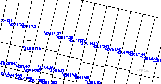 Parcela st. 4261/140 v KÚ Smíchov, Katastrální mapa