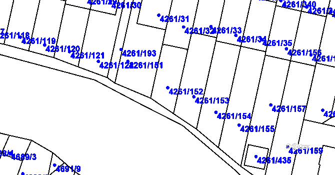 Parcela st. 4261/152 v KÚ Smíchov, Katastrální mapa