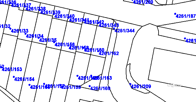 Parcela st. 4261/162 v KÚ Smíchov, Katastrální mapa