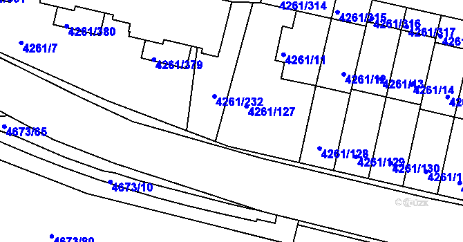 Parcela st. 4261/194 v KÚ Smíchov, Katastrální mapa