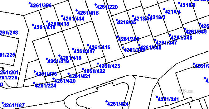 Parcela st. 4261/198 v KÚ Smíchov, Katastrální mapa