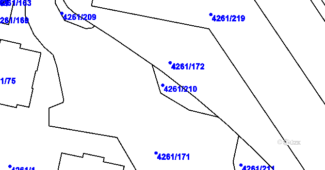 Parcela st. 4261/210 v KÚ Smíchov, Katastrální mapa