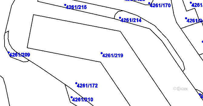 Parcela st. 4261/219 v KÚ Smíchov, Katastrální mapa