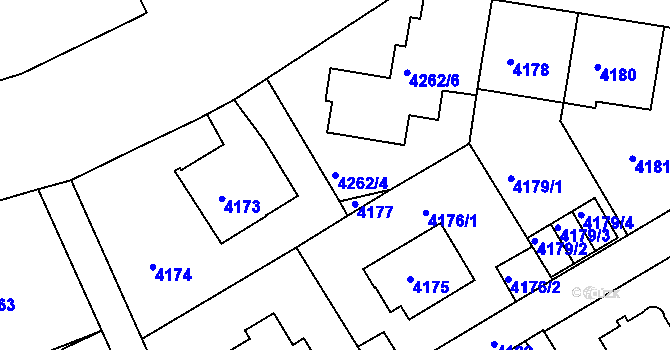 Parcela st. 4262/4 v KÚ Smíchov, Katastrální mapa