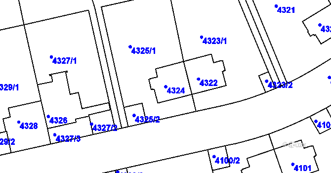 Parcela st. 4324 v KÚ Smíchov, Katastrální mapa