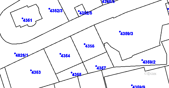 Parcela st. 4356 v KÚ Smíchov, Katastrální mapa