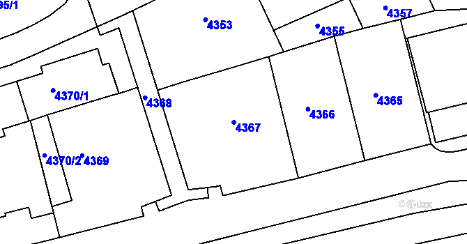 Parcela st. 4367 v KÚ Smíchov, Katastrální mapa