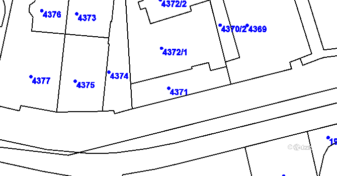 Parcela st. 4371 v KÚ Smíchov, Katastrální mapa