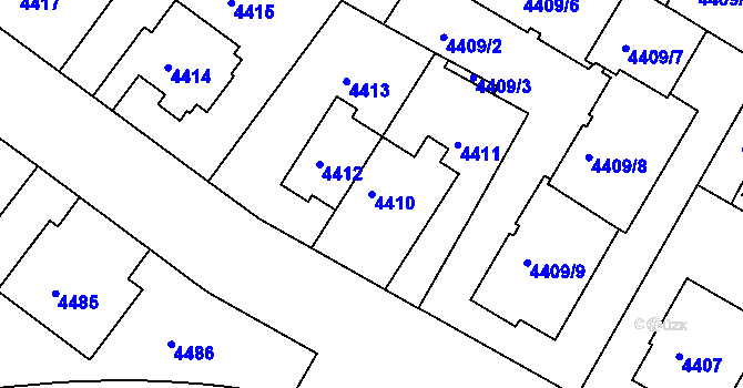 Parcela st. 4410 v KÚ Smíchov, Katastrální mapa