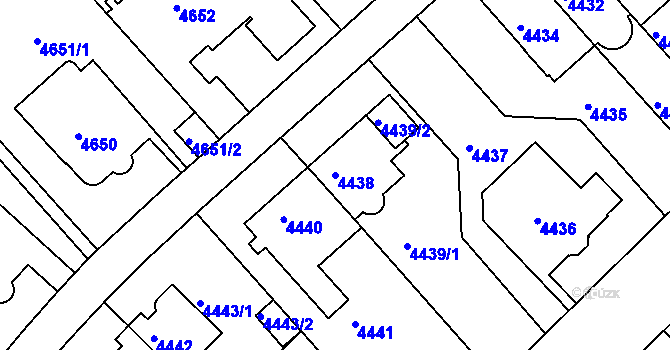 Parcela st. 4438 v KÚ Smíchov, Katastrální mapa