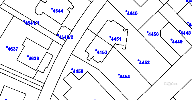 Parcela st. 4453 v KÚ Smíchov, Katastrální mapa