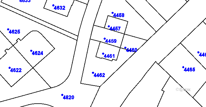 Parcela st. 4461 v KÚ Smíchov, Katastrální mapa