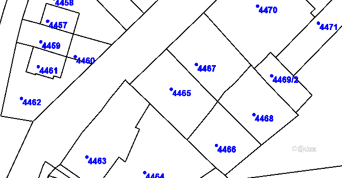 Parcela st. 4465 v KÚ Smíchov, Katastrální mapa
