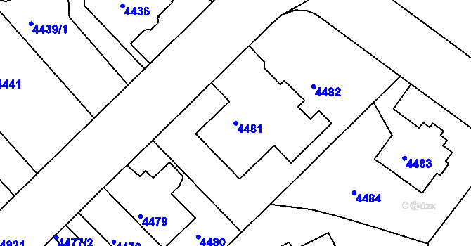 Parcela st. 4481 v KÚ Smíchov, Katastrální mapa