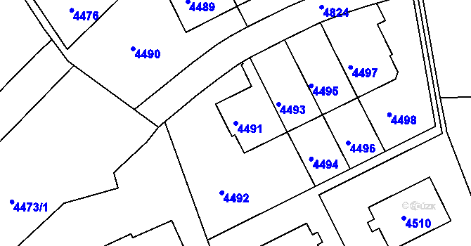 Parcela st. 4491 v KÚ Smíchov, Katastrální mapa