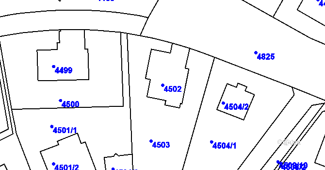 Parcela st. 4502 v KÚ Smíchov, Katastrální mapa